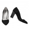 Women stylish, elegant shoes 1278 black antilopa