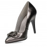 Women stylish, elegant shoes 1279 silver pearl