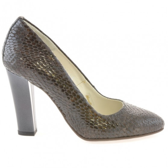 Women stylish, elegant shoes 1214 croco brown