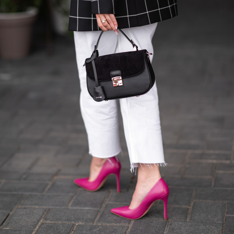 Geanta de mana 022g 01 negru combinat lifestyle