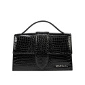 Women shoulder bag 028g 01 croco patent black