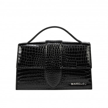 Women shoulder bag 028g 01 croco patent black