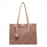 Geanta dama de plaja 031-1g motiv pink combined+beige