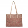 Geanta dama de plaja 031-1g motiv pink combined+beige
