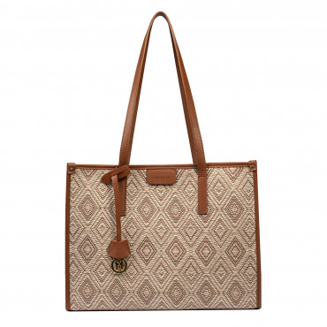 Geanta dama de plaja 031-1g motiv brown combined