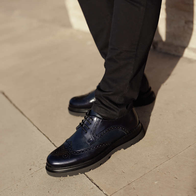 Pantofi eleganti barbati 972 lac indigo combinat lifestyle