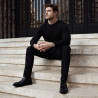 Men stylish, elegant shoes 937 black