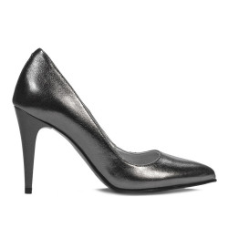 Women stylish, elegant shoes 1246 silver pearl
