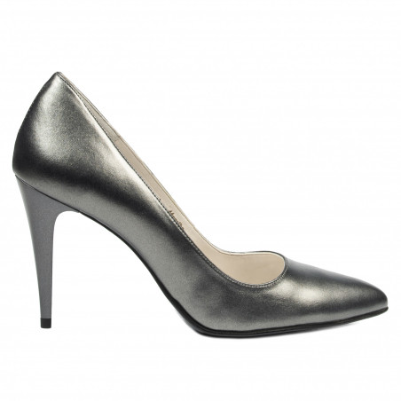 Women stylish, elegant shoes 1246 gray metalizat