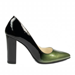 Pantofi eleganti dama 1261 lac verde+negru
