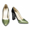 Pantofi eleganti dama 1261 lac verde+negru