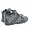 Children boots 3213 patent black+gray