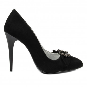 Pantofi eleganti dama 1279 negru antilopa