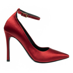 Women stylish, elegant shoes 1311 saten red