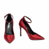 Women stylish, elegant shoes 1311 saten red