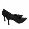 Women stylish, elegant shoes 1318 black velour