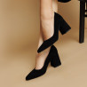 Women stylish, elegant shoes 1315 black velour