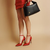 Women stylish, elegant shoes 1311 saten red