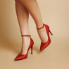 Pantofi eleganti dama 1311 saten rosu