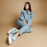 Women sport shoes 6089 jeans bleu combined