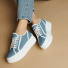 Women sport shoes 6089 jeans bleu combined
