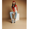 Women sport shoes 6089 jeans black combined