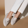 Women loafers, moccasins 6082 white portelan