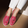 Women loafers, moccasins 6082 biz fuxia
