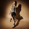 Women stylish, elegant shoes 1311 saten black