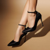 Women stylish, elegant shoes 1311 saten black
