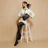 Women stylish, elegant shoes 1332 black velour combined
