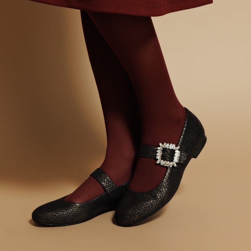 Balerini dama 1314 negru stampat lifestyle