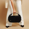 Women stylish, elegant shoes 1318 black velour
