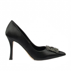 Pantofi eleganti dama 1339 saten negru