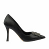 Women stylish, elegant shoes 1339 saten black