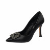 Women stylish, elegant shoes 1339 saten black