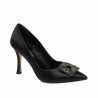 Women stylish, elegant shoes 1339 saten black