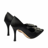 Women stylish, elegant shoes 1339 saten black