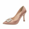 Women stylish, elegant shoes 1339 saten nude