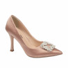 Women stylish, elegant shoes 1339 saten nude