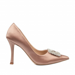 Women stylish, elegant shoes 1339 saten nude