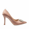 Women stylish, elegant shoes 1339 saten nude
