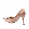 Women stylish, elegant shoes 1339 saten nude