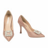 Women stylish, elegant shoes 1339 saten nude