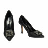 Women stylish, elegant shoes 1339 saten black