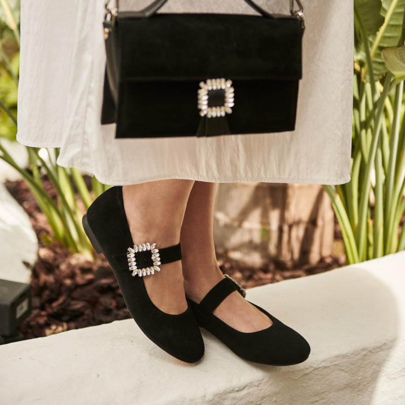 Balerini dama 1314 negru velur lifestyle