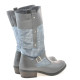 Women knee boots 225 gray combined