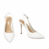 Sandale dama 1352 saten alb