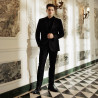 Men stylish, elegant shoes 985 black florantic