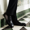 Men stylish, elegant shoes 985 black florantic